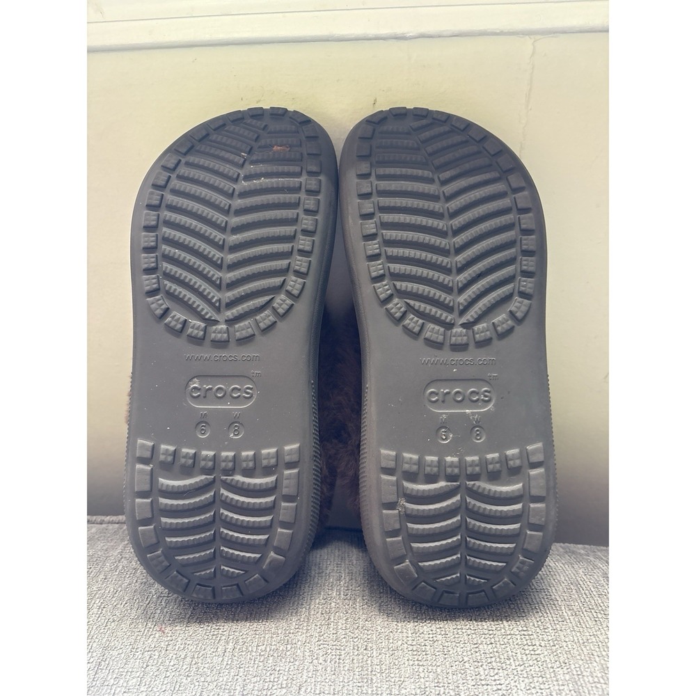 Crocs Furever Crush Sherpa Lined Platform Clogs Brown Platform W 8 M 6 - Picture 5 of 5